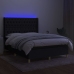 Cama box spring colchón y luces LED tela negro 140x190 cm