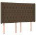 Cama box spring colchón luces LED tela marrón oscuro 140x200cm