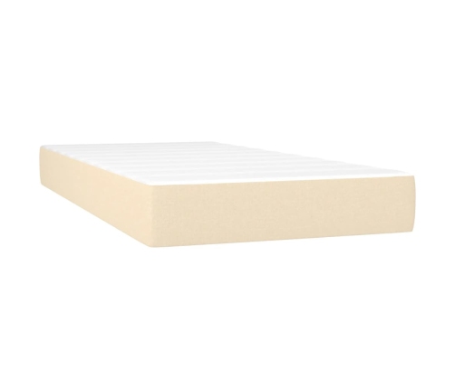 vidaXL Cama box spring colchón y luces LED tela crema 80x200 cm