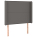 Cama box spring y colchón LED cuero sintético gris 90x200 cm