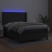 vidaXL Cama box spring colchón y LED cuero sintético negro 140x190 cm