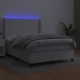 Cama box spring colchón y LED cuero sintético blanco 140x190 cm