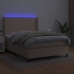 Cama box spring colchón LED cuero sintético capuchino 140x190cm