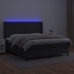 vidaXL Cama box spring colchón y LED cuero sintético negro 160x200 cm