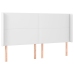 Cama box spring colchón y LED cuero sintético blanco 160x200 cm