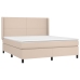 Cama box spring colchón LED cuero sintético capuchino 180x200cm