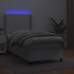 vidaXL Cama box spring y colchón LED cuero sintético blanco 80x200 cm