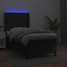 vidaXL Cama box spring y colchón LED cuero sintético negro 90x200 cm