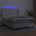 vidaXL Cama box spring colchón y LED cuero sintético blanco 140x190 cm