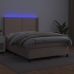 Cama box spring colchón LED cuero sintético capuchino 140x190cm