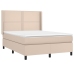 Cama box spring colchón LED cuero sintético capuchino 140x190cm