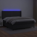 Cama box spring colchón y LED cuero sintético negro 180x200 cm