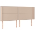 Cama box spring colchón LED cuero sintético capuchino 180x200cm