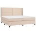 Cama box spring colchón LED cuero sintético capuchino 200x200cm