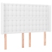 Cama box spring colchón y LED cuero sintético blanco 140x190 cm