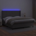 vidaXL Cama box spring colchón y LED cuero sintético gris 160x200 cm