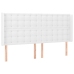 Cama box spring colchón y LED cuero sintético blanco 200x200 cm