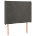 Cama box spring colchón y LED terciopelo gris oscuro 80x200 cm