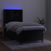 vidaXL Cama box spring colchón y LED terciopelo negro 80x200 cm