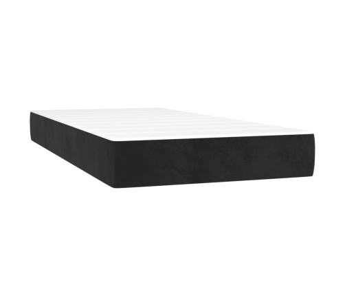 vidaXL Cama box spring colchón y LED terciopelo negro 80x200 cm