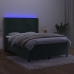 Cama box spring colchón y LED terciopelo verde oscuro 140x190cm