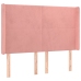 Cama box spring colchón y LED terciopelo rosa 140x200 cm