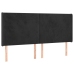 Cama box spring colchón y LED terciopelo negro 200x200 cm