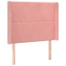 Cama box spring colchón y LED terciopelo rosa 100x200 cm
