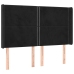 Cama box spring colchón y LED terciopelo negro 140x190 cm