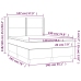 Cama box spring colchón y LED terciopelo negro 140x190 cm