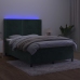 Cama box spring colchón y LED terciopelo verde oscuro 140x200cm