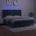 vidaXL Cama box spring colchón y LED terciopelo verde oscuro 160x200cm