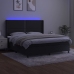 Cama box spring colchón y LED terciopelo negro 180x200 cm