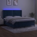 vidaXL Cama box spring colchón y LED terciopelo azul oscuro 180x200 cm