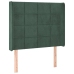 Cama box spring colchón y LED terciopelo verde oscuro 80x200 cm