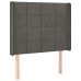 Cama box spring colchón y LED terciopelo gris oscuro 90x190 cm