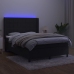 Cama box spring colchón y LED terciopelo negro 140x200 cm