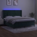 Cama box spring colchón y LED terciopelo verde oscuro 160x200cm