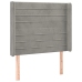 Cama box spring colchón y LED terciopelo gris claro 90x190 cm