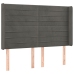 Cama box spring colchón y LED terciopelo gris oscuro 140x200 cm
