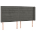 Cama box spring colchón y LED terciopelo gris oscuro 160x200 cm