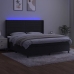 Cama box spring colchón y LED terciopelo negro 160x200 cm