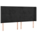 Cama box spring colchón y LED terciopelo negro 200x200 cm
