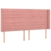 Cama box spring colchón y LED terciopelo rosa 200x200 cm