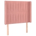 Cama box spring colchón y LED terciopelo rosa 90x200 cm