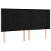 Cama box spring colchón y LED terciopelo negro 160x200 cm