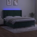 Cama box spring colchón y LED terciopelo verde oscuro 160x200cm