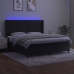 vidaXL Cama box spring colchón y LED terciopelo negro 180x200 cm