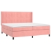 vidaXL Cama box spring colchón y LED terciopelo rosa 200x200 cm