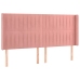 vidaXL Cama box spring colchón y LED terciopelo rosa 200x200 cm